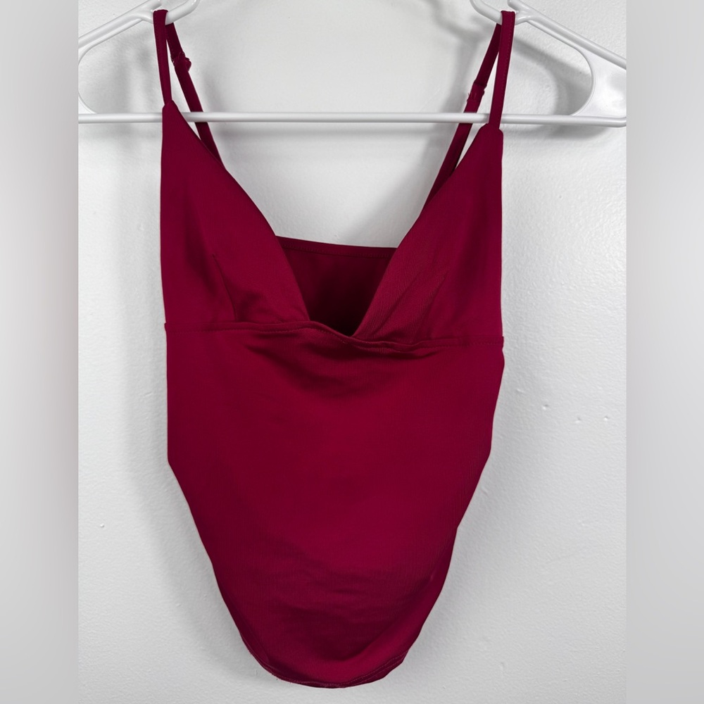 Red Ruched Backless Cami